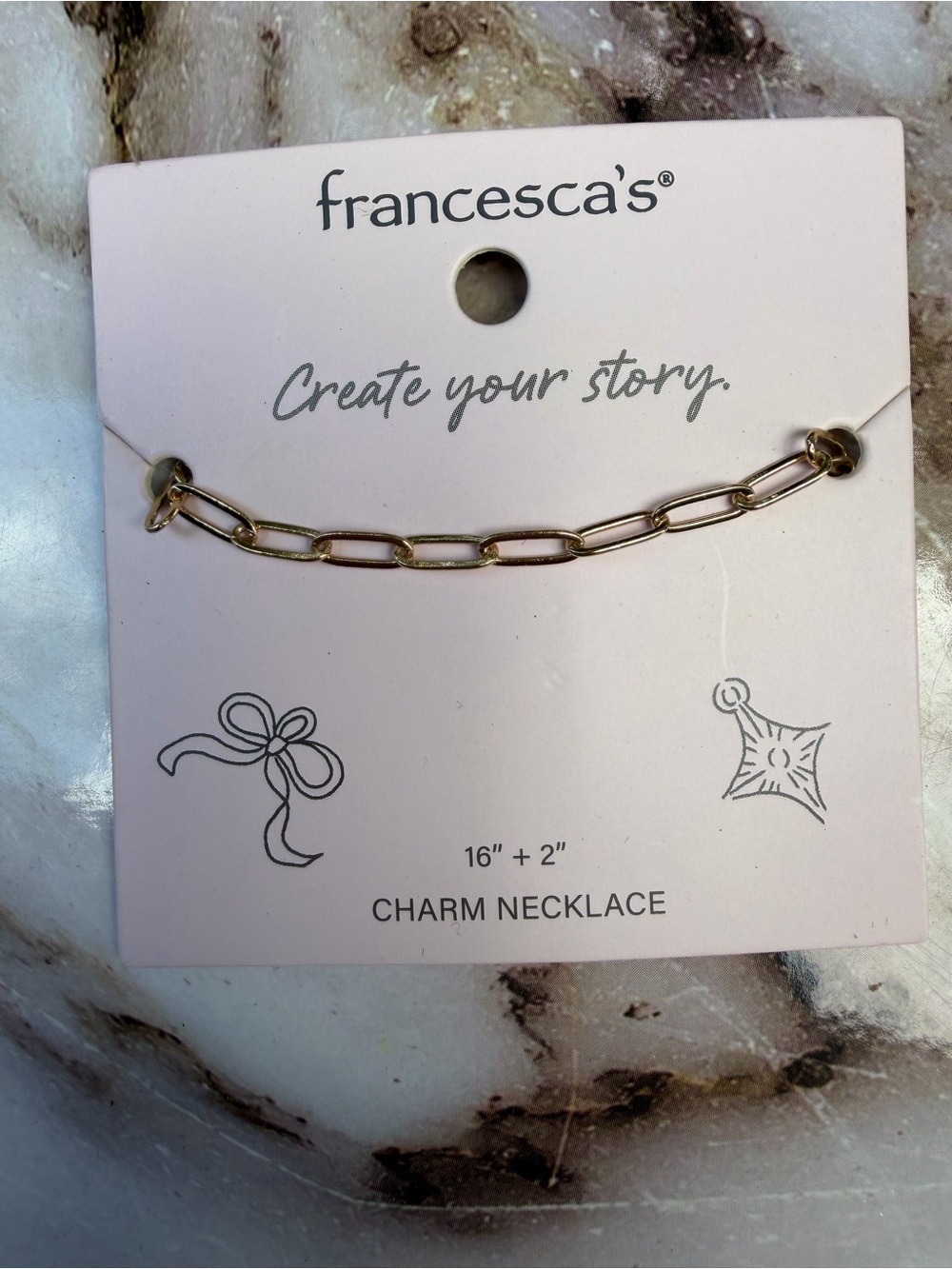 Francesca's Collections Gold Paperclip Charm  Link Necklace